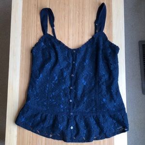 Hollister Blue Lace Cami-Size M (EUC)